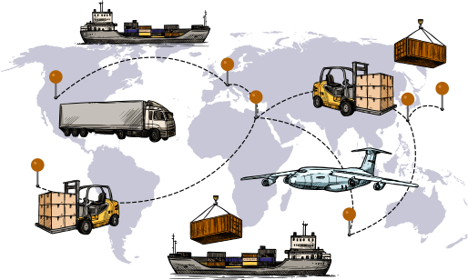 Shipping and courier delivery network in USA
